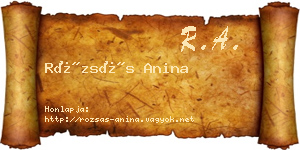 Rózsás Anina névjegykártya